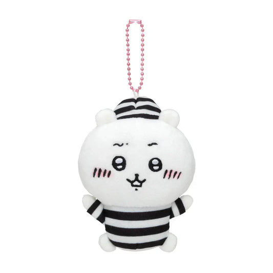 Chiikawa | Mascot Holder Keychain H110×W95×D70Mm (Prisoner) 吉伊卡哇 玩偶挂件/包挂/钥匙链(囚人系列) Chiikawa吉伊/小白