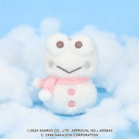 Sanrio × Pickles the Frog | Mascot Holder Plush Keychain 8.5×6×4.5cm (Keroppi Snowman)