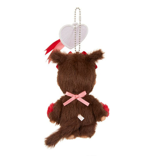 Monchhichi | Girl Mascot Holder Plush Keychain Bag Charm H16.5×W8.5×D5.5cm (Happy Color)