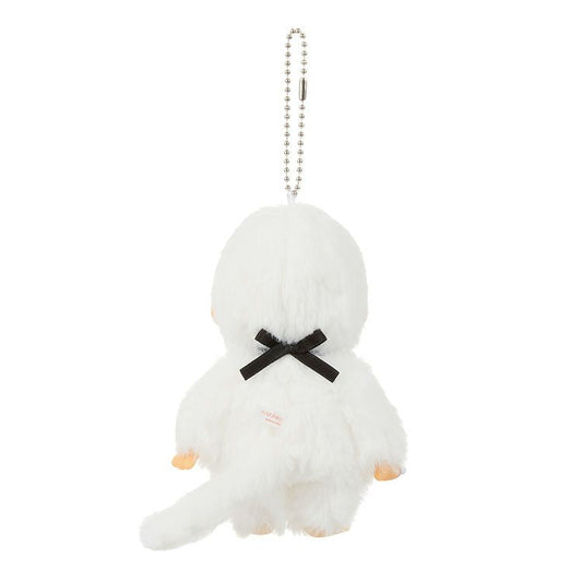 Monchhichi | Mascot Holder Plush Keychain Bag Charm H13.5×W8.5×D5.5cm (Happy Colors - White)