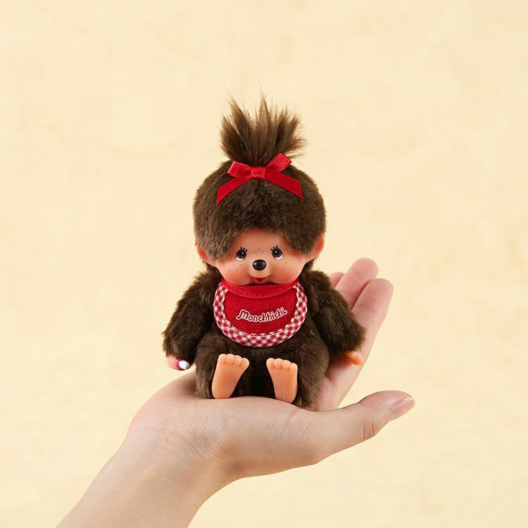 Monchhichi | Premium SS Brown Sitting Plush Toy Plush Doll H11×W9×D7cm (Girl)