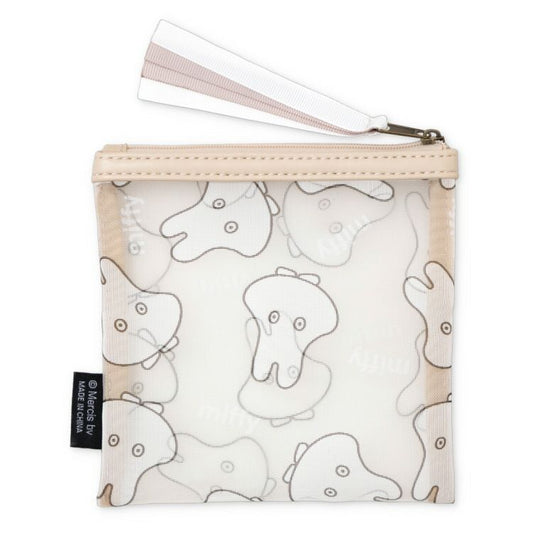 MIFFY | Mesh Flat Pouch Square Mini Pouch 140 x 140mm (Beige Ghost)