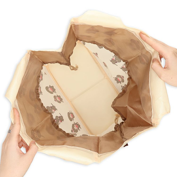 Monchhichi | Foldable Eco Shopping Bag & Bottom Plate 340×380×160mm (Beige)