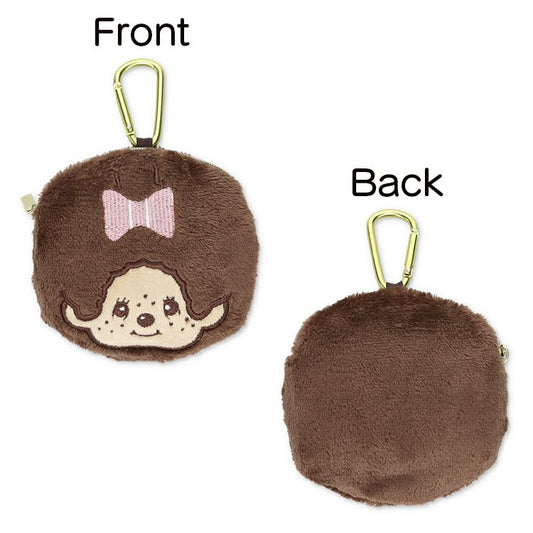 Monchhichi | Foldable Eco Shopping Bag 310×380×130mm & Mascot Pouch 110×110mm (Brown Love - Girl)