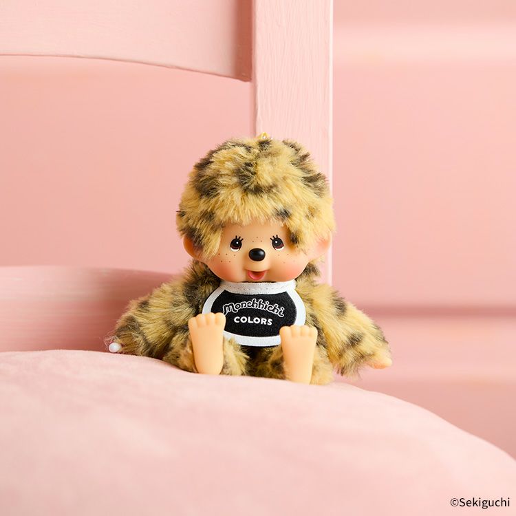 【Limit 1】Monchhichi | Bebichhichi COLORS Plush Keychain Bag Charm 135×85×55mm (Leopard Print)