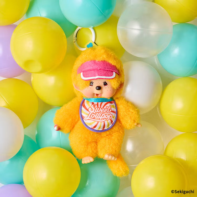 Monchhichi | Plush Keychain Bag Charm 160x85x75mm (Monchhichi-chan : Sweet Lollipop Orange)