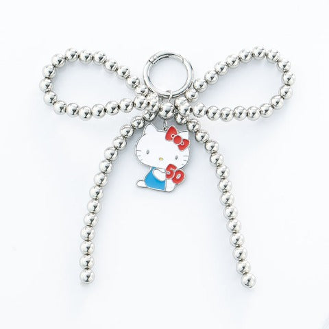 Sanrio X Avail | Hello Kitty Bow Tie Keychain/Keyring (Silver)