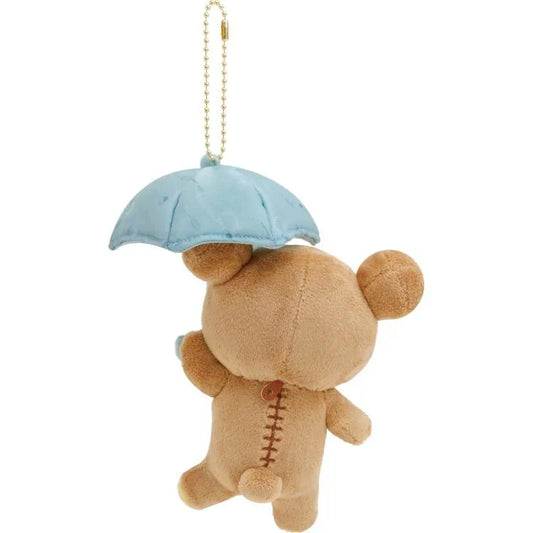 SAN-X | Rilakkuma Plush Keychain Mascot Holder 160×140×95mm (Umbrella Rain then Sunny)