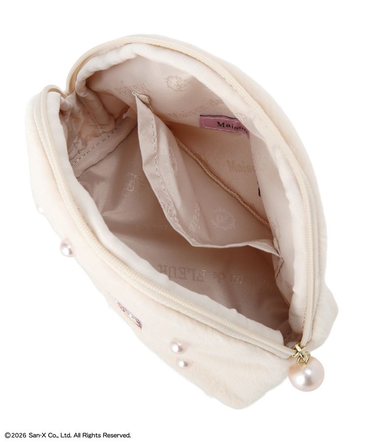 Maison de FLEUR x Rilakkuma | Fur Round Pouch 70X120X180mm