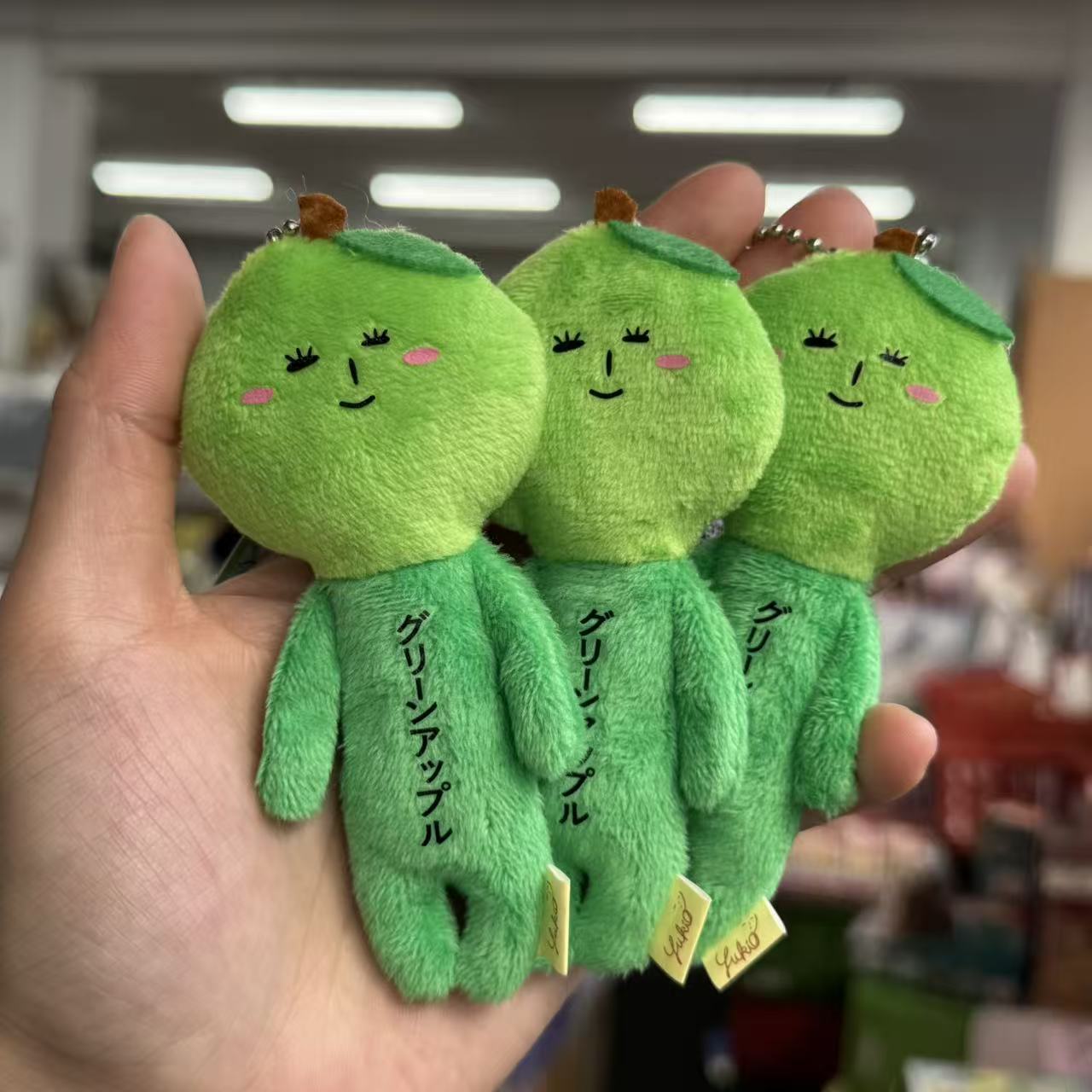 【Any two for 10%off】Yukio | Mascot Holder Plush Keychain W45×H105mm (Green Apple)