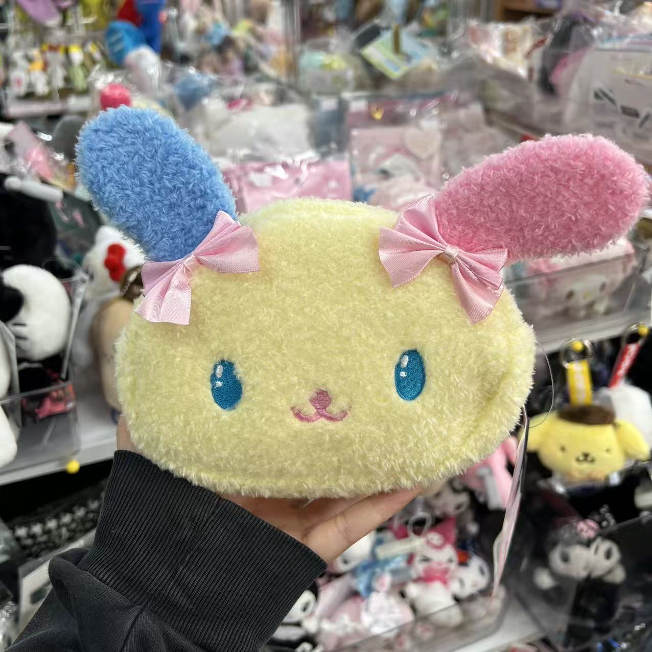 SANRIO x Avail | Usahana Plush Pouch (Fluffy Colorful Ribbon Bow)