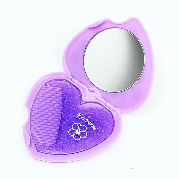 SANRIO | Kuromi Heart Shaped Mirror Comb 18x107x154mm (Y2K)