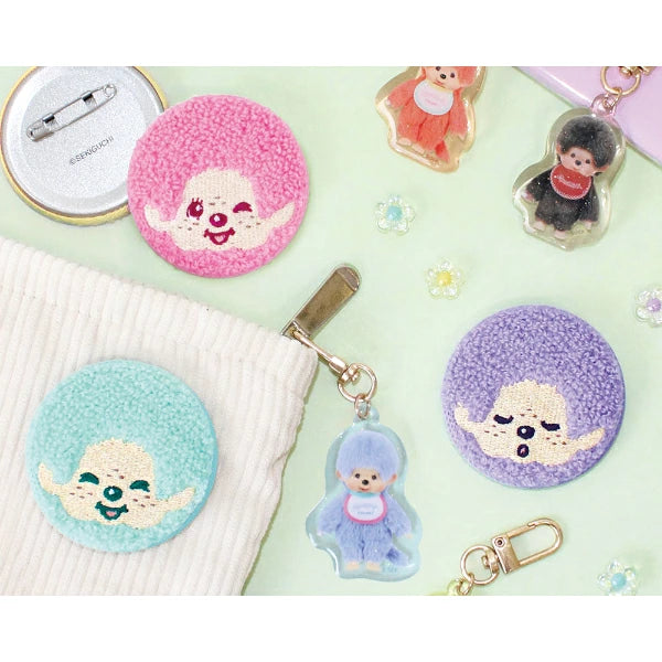 Monchhichi | Secret Fluffy Can Badge 56×5mm Blind Box (Colors Funny Face)