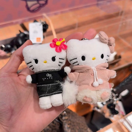 and St Me% x Sanrio Hello Kitty | Mini Mascot Holder Plush Keychain 13cm 6th Ver. (Pompon Pink)