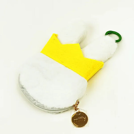 MIFFY | Crown Fluffy Coin Purse Mini Pouch with Carabiner 15cm x 9.5cm x 2.5cm (70th Anniversary)