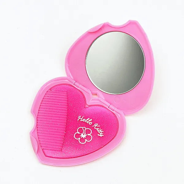 SANRIO | Hello Kitty Heart Shaped Mirror Comb 18x107x154mm (Y2K)