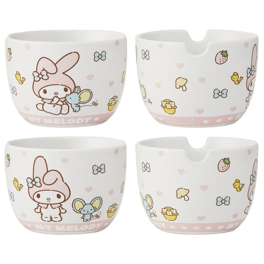 SANRIO | My Melody Ceramic Bowl 600ml and Bamboo chopsticks Set 21cm (Bowl - Dishwasher Safe)