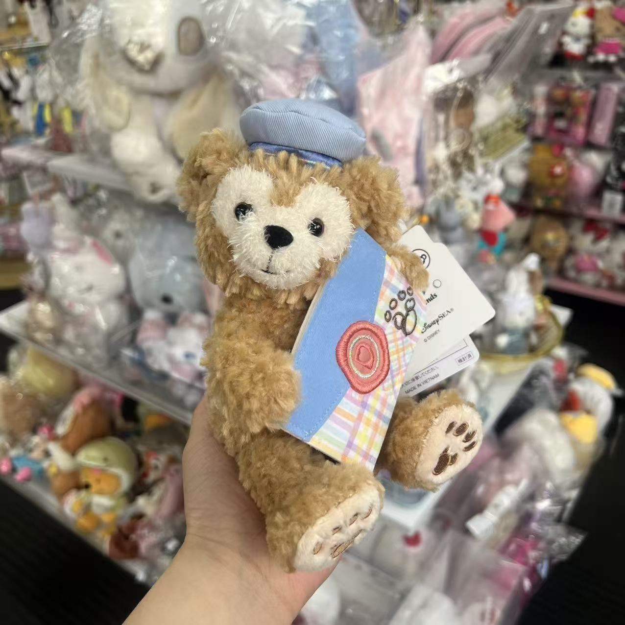 DISENY | TokyoDisneySea Duffy with Letter Shoulder Clip Plush Keychain Bag Charm (Heartfelt Letters of Friendship)
