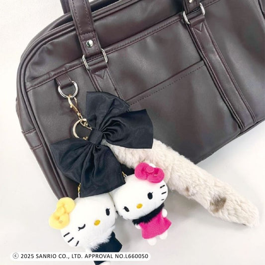 SANRIO x CRUX | Hello Kitty & Hello Mimmy Nico Magnetic Plush Keychain Set 170 x 130 x 55mm (Gal Kitty Y2K)
