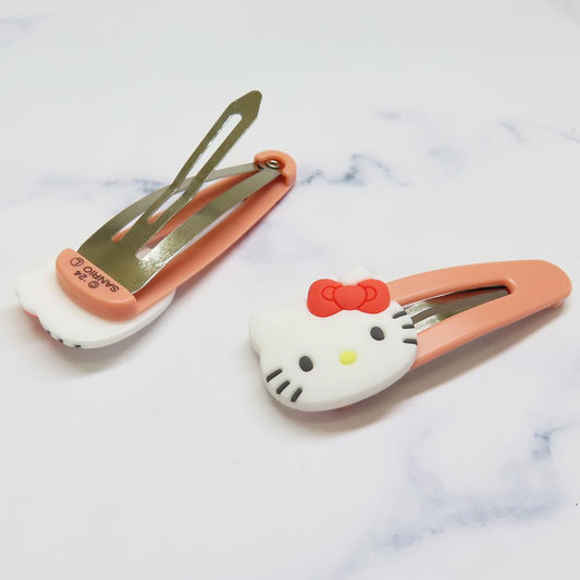 Sanrio | Face-Shaped Hair Snap Clip Set Of 2 Hello Kitty (Smile)
