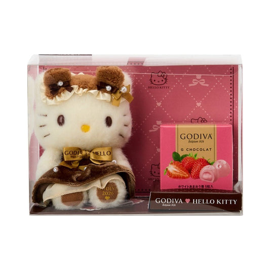 Godiva x Sanrio | Hello Kitty Plush Keychain & Strawberry Chocolate