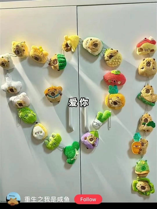 CAPYBARA | Secret Magnetic Plush Magnet & Keychain Blind Bag (Vegetable & Fruit)