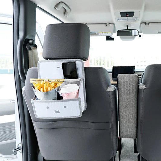 MIFFY | Car Headrest Backseat Organizer Multi Pocket 22.5×25.5×9cm (White)