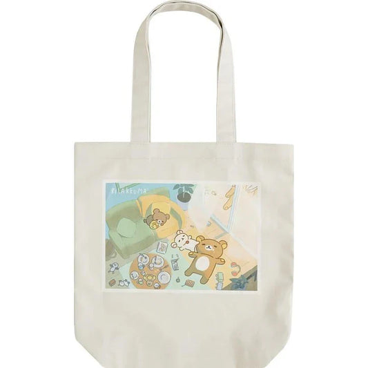 SAN-X | Rilakkuma Tote Bag White 400×390×100mm (Stay With Me)