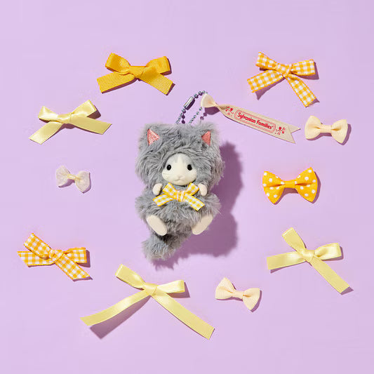 【Limit 1】Sylvanian Families | Curly- Eared Cat Girl Keychain Cat Costume Plush Keyring