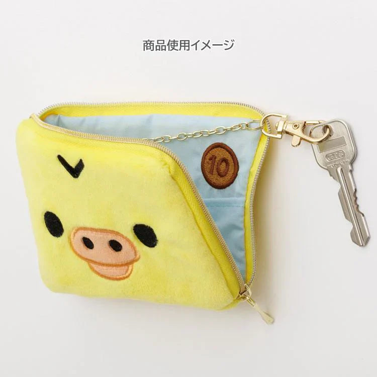 SAN-X | Rilakkuma Kiiroitori Plush Square Pass Case Pouch Reel 100×130×20mm