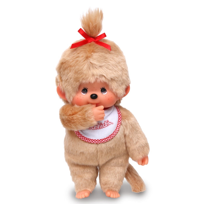 Monchhichi | Premium Stand Plush Toy Plush Doll M H26×W16×D10cm (Beige Girl)