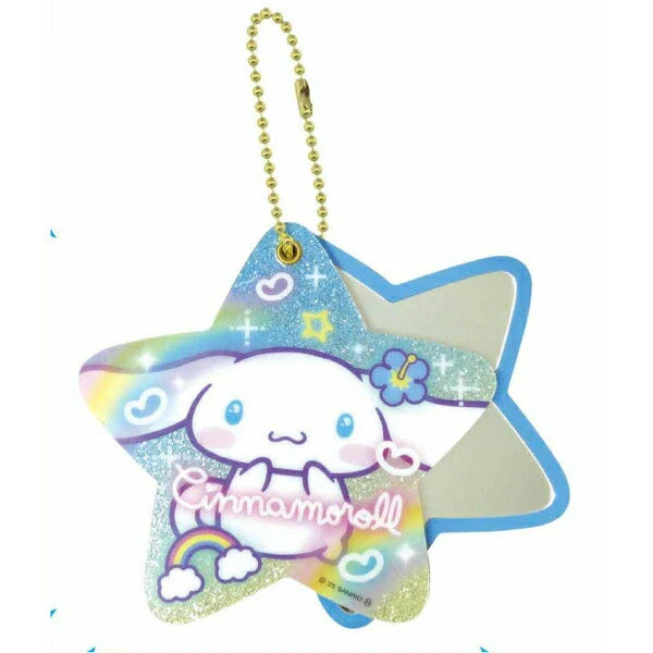 SANRIO | Cinamoroll Star-shaped Slide Mirror Keychain 84×69mm (Memories Heisei Retro Sparkly)
