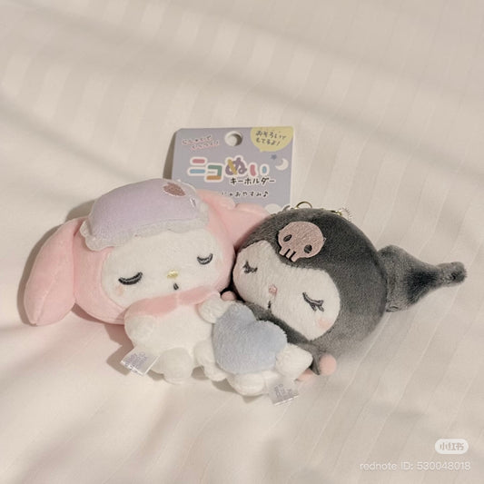 SANRIO x Crux | Kuromi & My Melody Magnetic Plush Keychain Bag Charm Mascot 160×160×70mm (Munyatto)