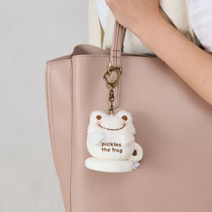 Pickles the Frog | Plush Keychain Bag Charm 75×80×70mm (Always Coffee Latte Art)