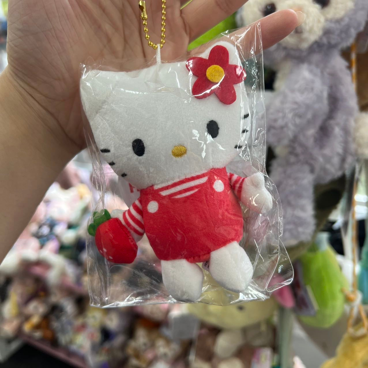 Sanrio | Hello Kitty 50Th Anniversary Limited Edition Mascot Holder Plush Keychain (Strawberry)
