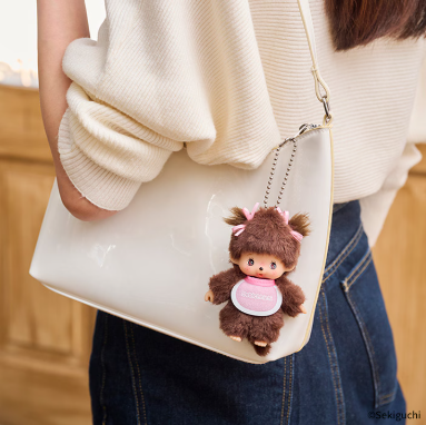 【Limit 1】Monchhichi | Bebichhichi Mascot Holder Bag Charm Keychain 120x90x50mm (Girl)