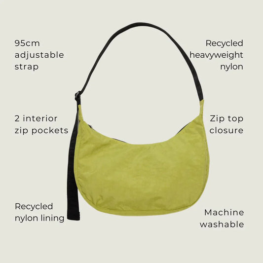 Baggu | Medium Nylon Crescent Bag (Lemongrass) 新月包 尼龙饺子包 超轻超大容量