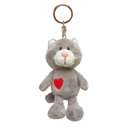 NICI Gray Cat 10cm Bean Bag Keyring Keyholder