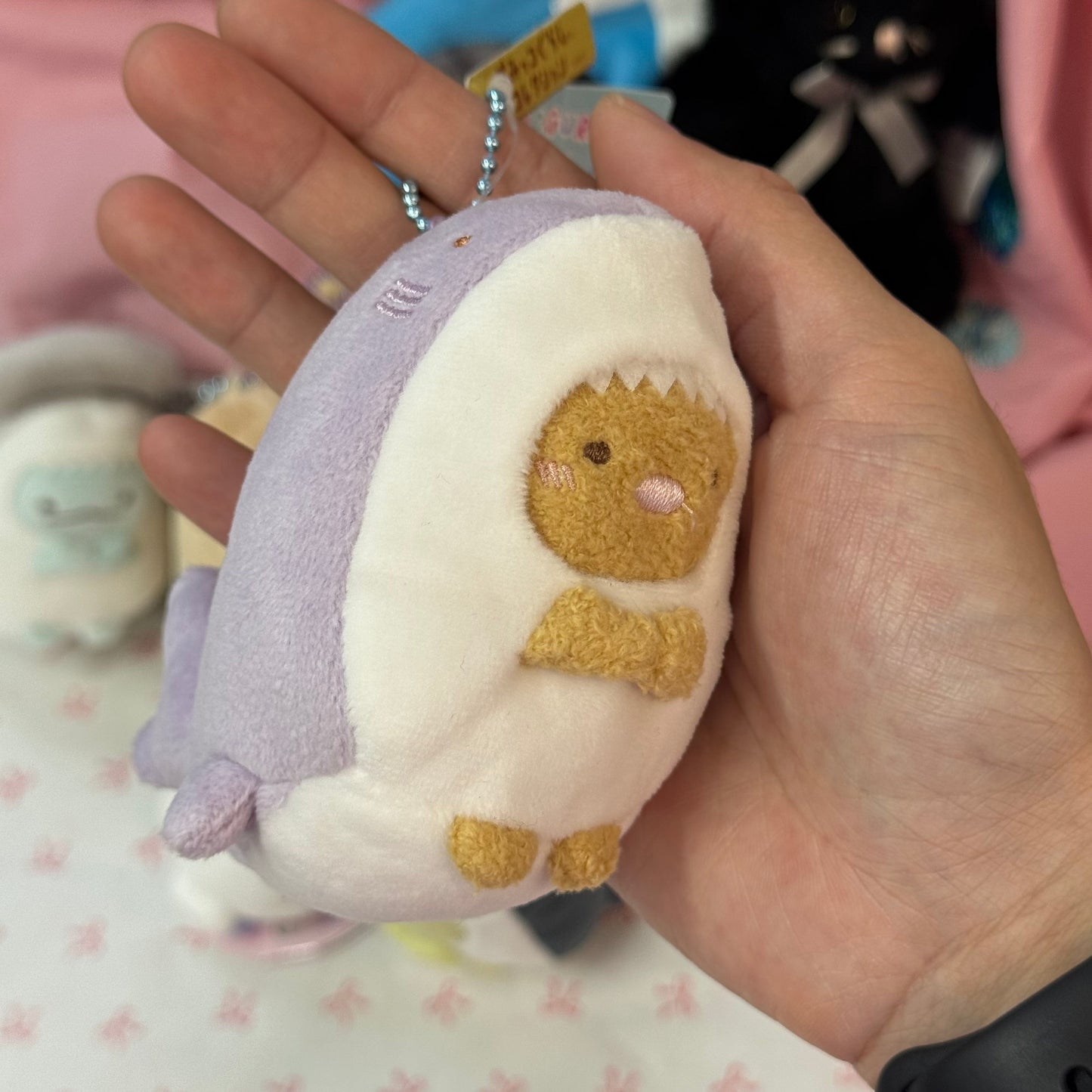 SAN-X | Sumikko Gurashi Tonkatsu - Shark Mascot Holder Ball Chain Keychain Bag Charm Plush (Aquarium Limited)