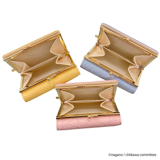 CHIIKAWA | Usagi Trifold Wallet Clasp Purse 77x106x30mm (Gold Yellow Orange Embossed)
