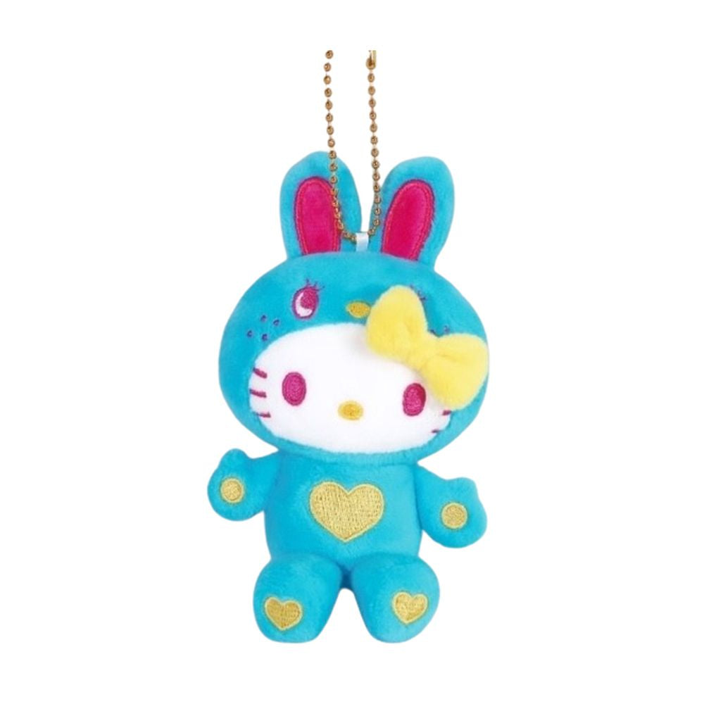 SANRIO | Hello Kitty Colorful Bunny Blue Mascot Holder Plush Keychain 10cm Approx. (50th Anniversary)
