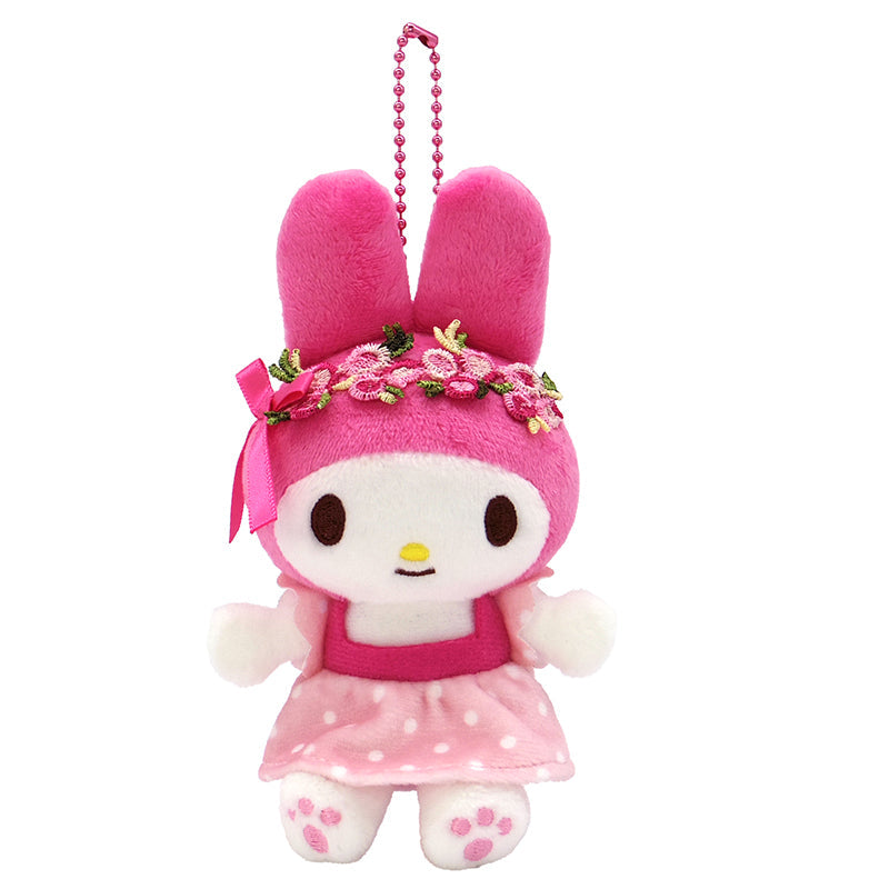 SANRIO | My Melody Flower Crown Pink Mascot Holder Plush Keychain Bag Charm 12cm (50th Collection)