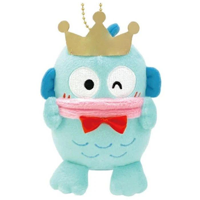 SANRIO | Hangyodon Crown Mascot Holder Plush Keychain Bag Charm 10cm x 12cm x 9cm (40th Anniversary)