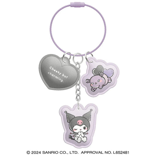 Sanrio | 3-Row Keychain/Key Ring/Key Holder Kuromi H140×W80×D15Mm