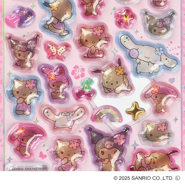SANRIO | Gogo Gal Collection Series Pop Seal Hologram 3D Sticker 200×95×7mm (Tan)