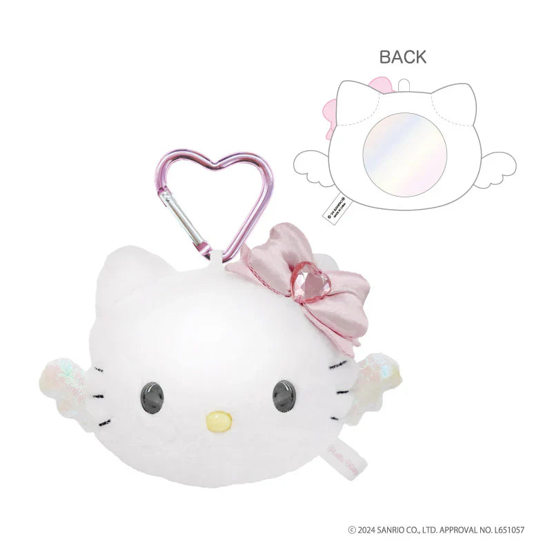 Sanrio | 90S Hello Kitty Fluffy Mirror Mascot Keychain H100Xw140Xd48Mm (Angel) Angel-Pink