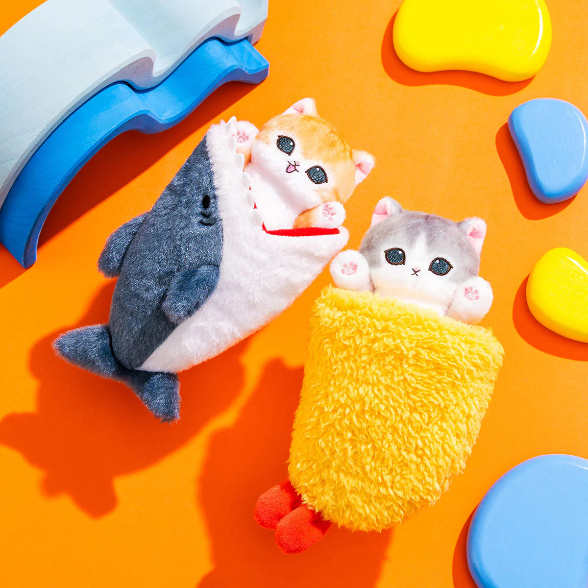 MOFUSAND | Shrimp Cat Retractable Plush Bag Charm Mascot Keychain 220×100×100mm