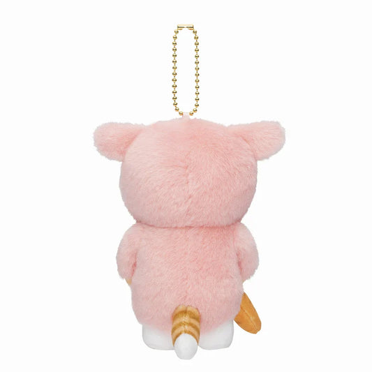 MOFUSAND | Costume Mascot Holder Plush Keychain H125×W100×D100mm (Pink Rabbit Pajamas)