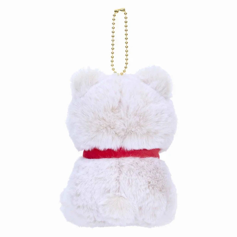 MOFUSAND | Exhibition Mascot Holder Plush Keychain 130×85×90mm (Teddy Bear Nyan White)