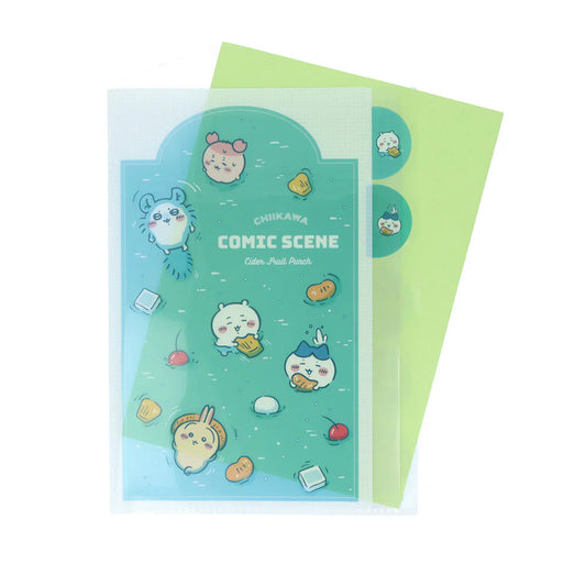 CHIIKAWA | Die-cut Clear A4 File 5P H310×W225×D2mm (River Comic Scene Cider Fruit Punch)